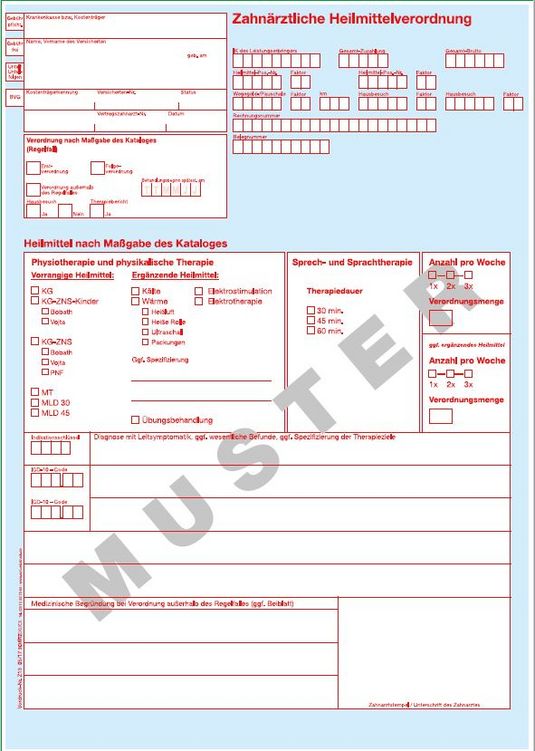 Muster Der Heilmittelverordnung 13 14 18 Und Z13 Azh