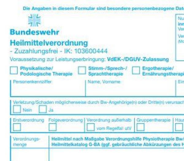 Bundeswehr Heilmittelverordnung Infos Zur Abrechnung Azh